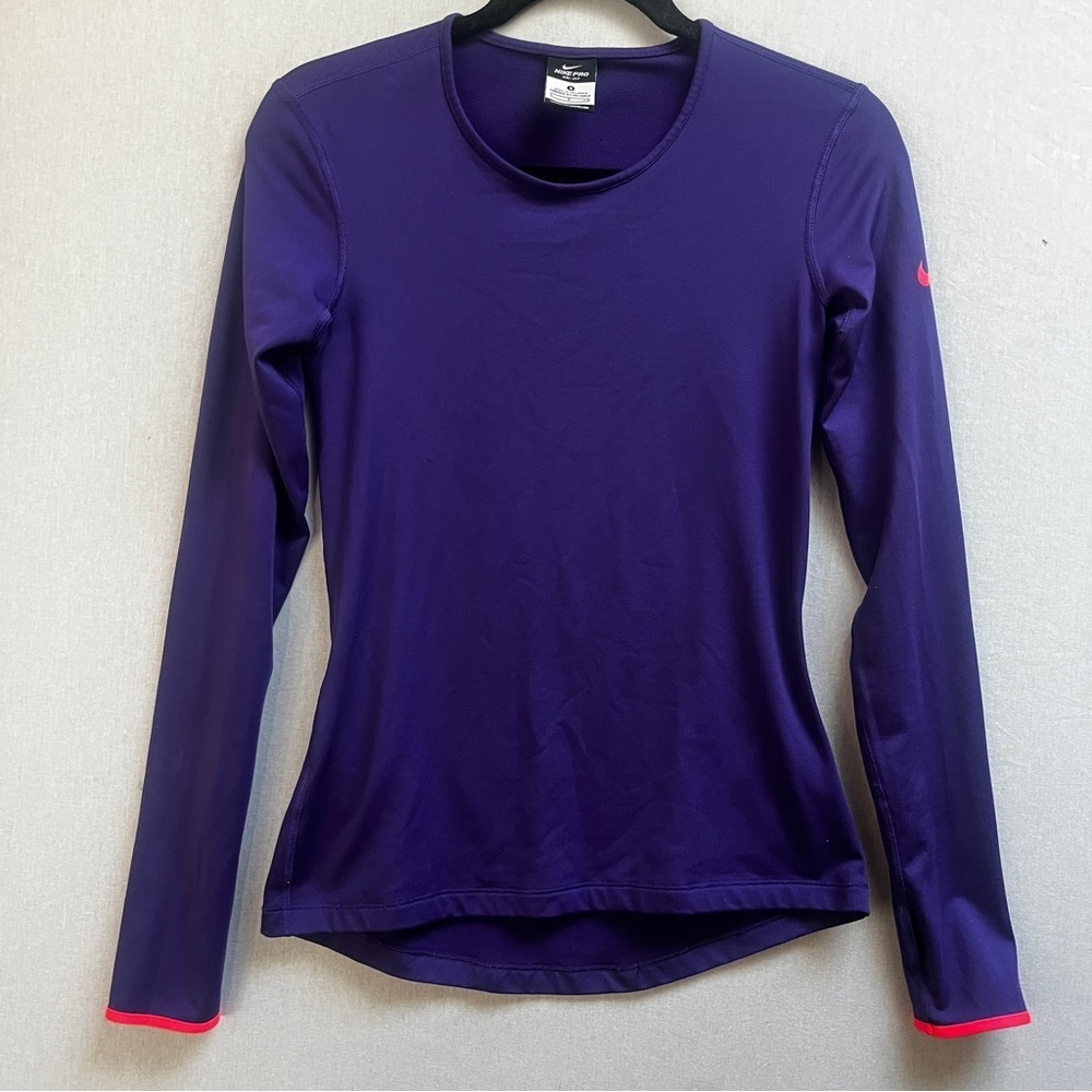 Nike Pro Dri Fit Purple Long Sleeve Thermal Women's Top Sz S